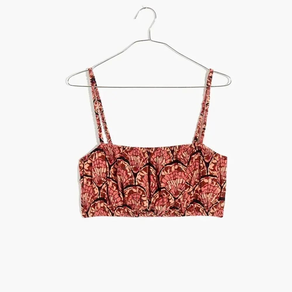 NWT- Madewell-Lightestspun Cover-Up Bubble Crop Top in Painted Seashells